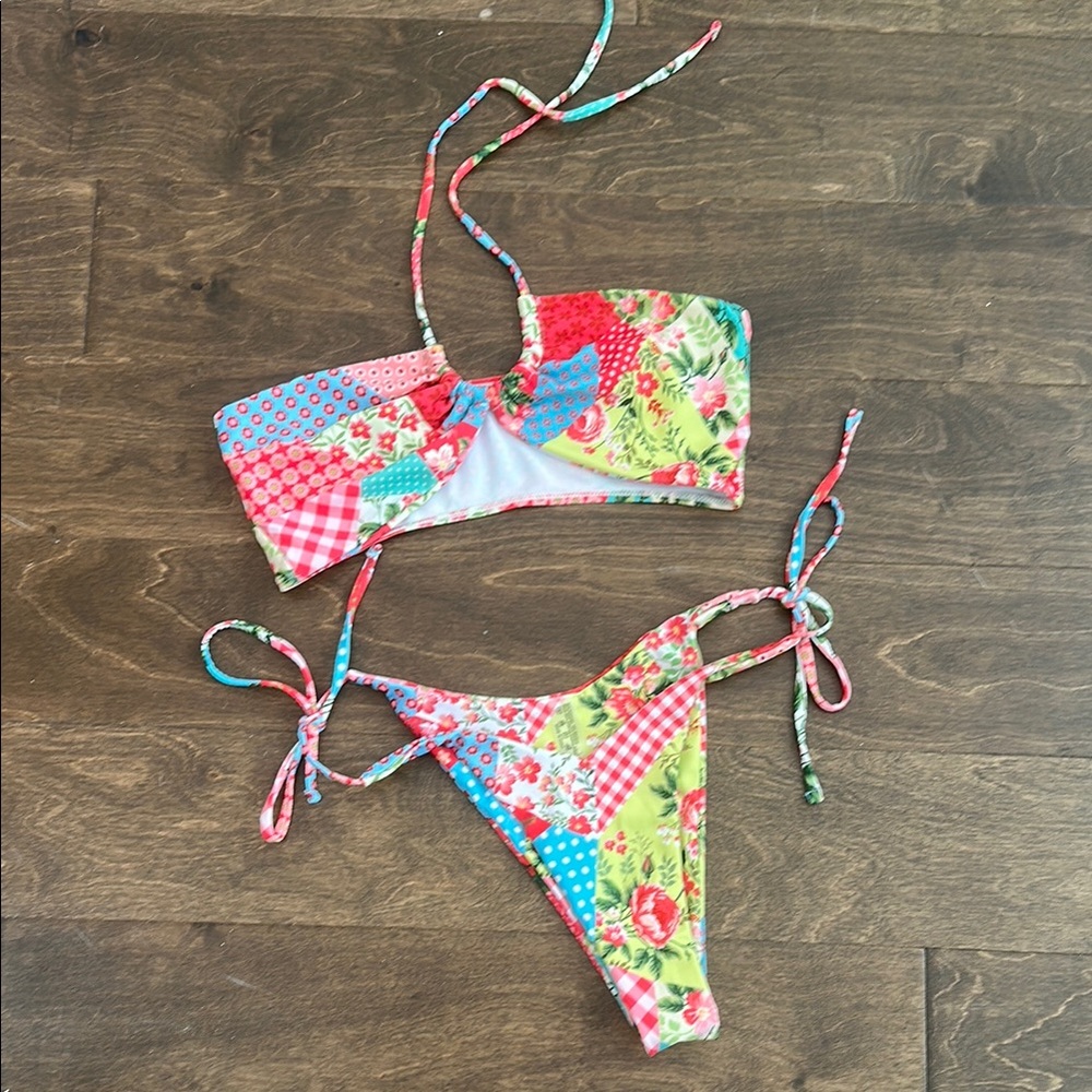 Floral Patchwork Bikini Set - image 1